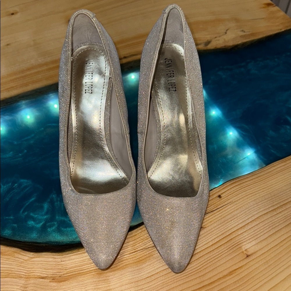 Jennifer Lopez Gold‎ Glitter Heels